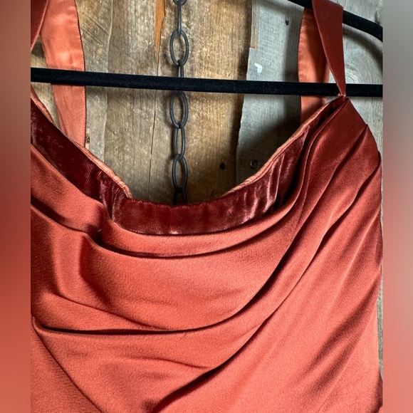 Reem Acra Copper Satin Gown - size 10 - Picture 4 of 14